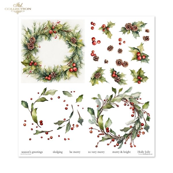 Scrapbooking papers SLS-078 Winter Wreath