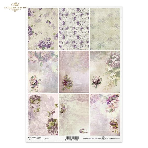 seria Flower Post - Violet, kwiatowa poczta, fiołek, fiołki, kwiaty, bukiet, bukieciki, kwiatowe tło, tła, pismo, kropki, kropeczki, miniatury, miniatura