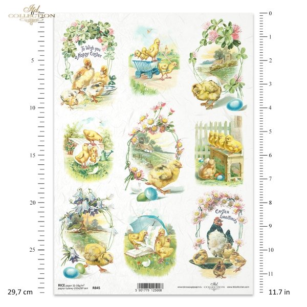 Wielkanoc, motywy wielkanocne, wiosna, retro, kurczak, pisklę, kaczka, kaczuszka, kosz, koszyk, wieś,  kwiat, kura, kury, jajko, jajka, pisanka, pisanki, R845, Easter, easter motifs, spring, retro, chicken, chick, chickadee, duck, duckling, basket, basket