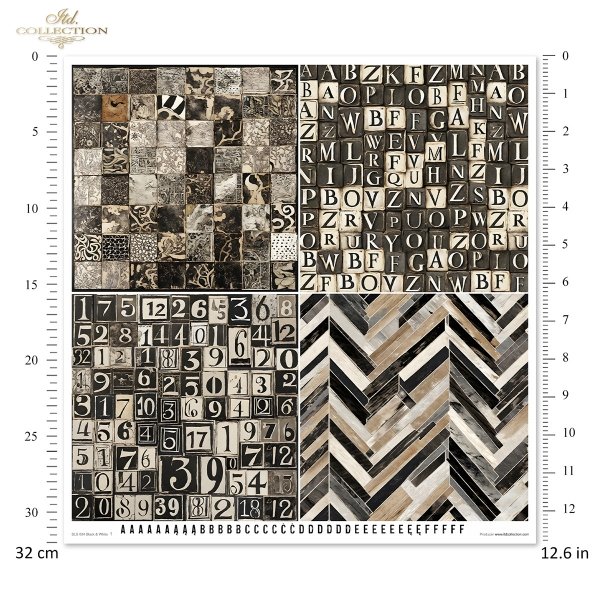 Black &amp; White * Czarny &amp; Biały - geometryczne czarno-białe wzory, scrapbooking paper
