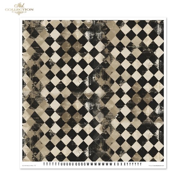 Black &amp; White * Czarny &amp; Biały - geometryczne czarno-białe wzory, scrapbooking paper