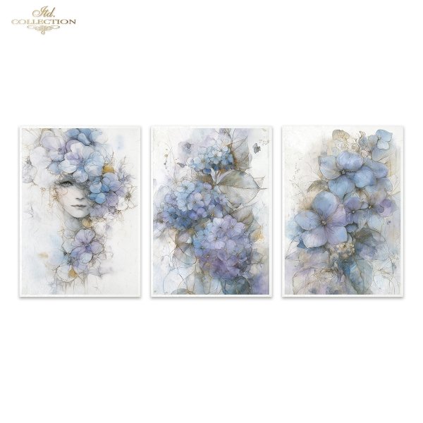 Papier decoupage morwowy FPA3020, dekoracyjne wzory, motywy kwiatowe, bukiet kwiatów, Ogród Muz, Garden of Muses * Mulberry decoupage paper FPA3020, decorative patterns, floral motifs, bouquet of flowers, Garden of Muses *Seria Garden of Muses