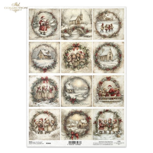Święty Mikołaj, dzieci, wianki, widoczki, Boże Narodzenie, krajobraz zimowy*Father Christmas, children, garlands, views, Christmas, winter landscape*Weihnachtsmann, Kinder, Girlanden, Ansichten, Weihnachten, Winterlandschaft*Papá Noel, niños, guirnaldas, 