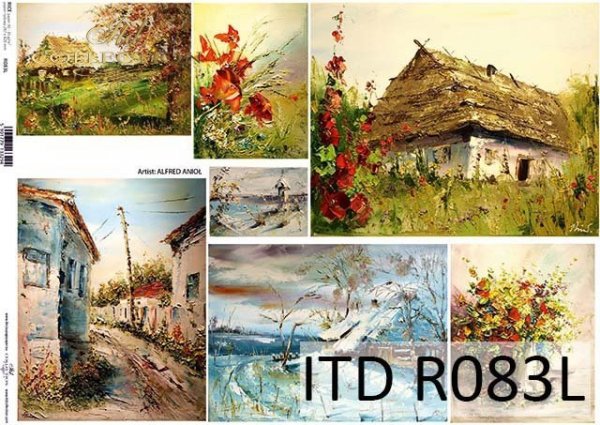 Papier decoupage malarstwo współczesne*Paper decoupage contemporary painting