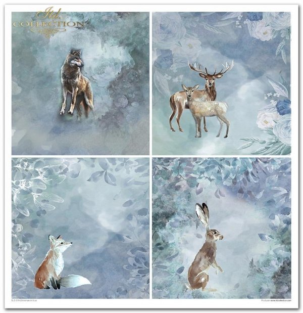 Papeles Scrapbooking SLS-019 ''Navidad en azul''---- PRODUCTO DE PRECIO REDUCIDO