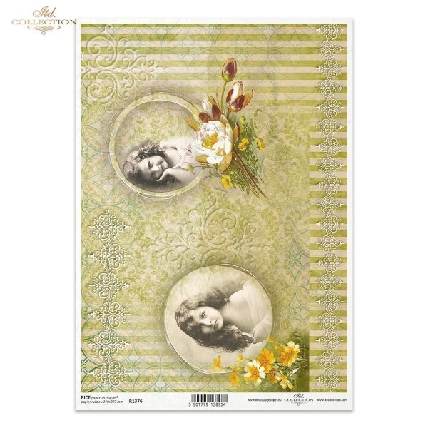 buzia, buzie dziewczynek, twarze, dziewczynka, dziewczyna, stare zdjęcia, portrety, paski, paseczki, tulipany, dekory, ornamenty, tapety, tapeta, vintage, retro, girl's faces, girls, old photos, portraits, stripes