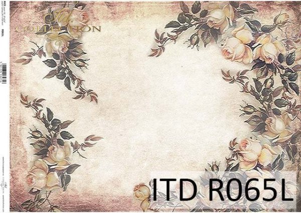papier ryżowy decoupage kwiaty, Róże, *Rice paper decoupage flowers, roses