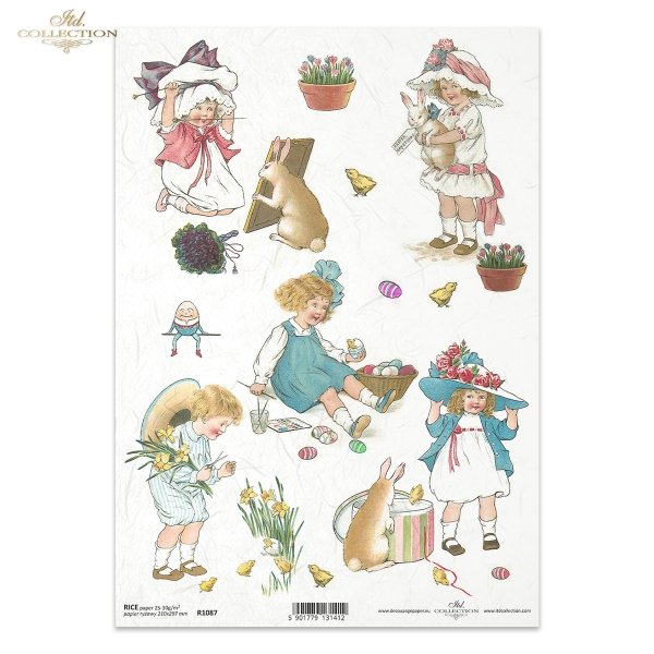 vintage, retro, Wielkanoc, dzieci, dzieciaki, zabawa, zabawy, kurczaki, kurczęta, pisklaki, pisklęta, jajka, zając, królik, Easter, kids, fun, games, chicken, chicks, eggs, hare, rabbit, Ostern, Kinder, Spaß, Spiele, Huhn, Küken