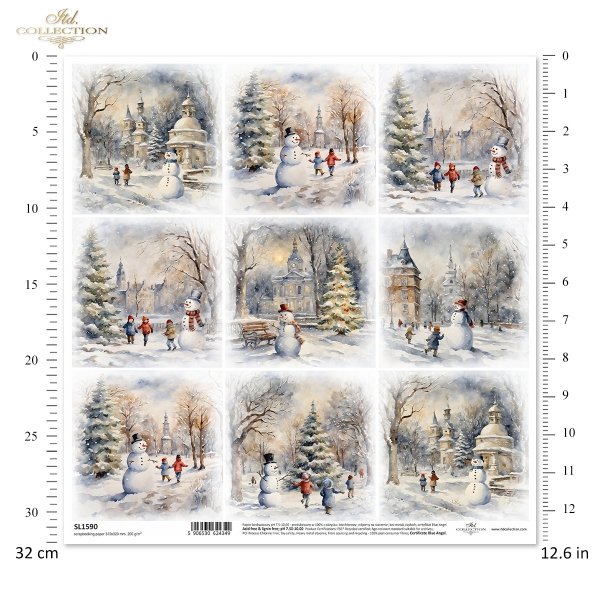 widoczki zimowe, dzieci, bałwanki*winter views, children, snowmen*Winteransichten, Kinder, Schneemänner*vistas invernales, niños, muñecos de nieve