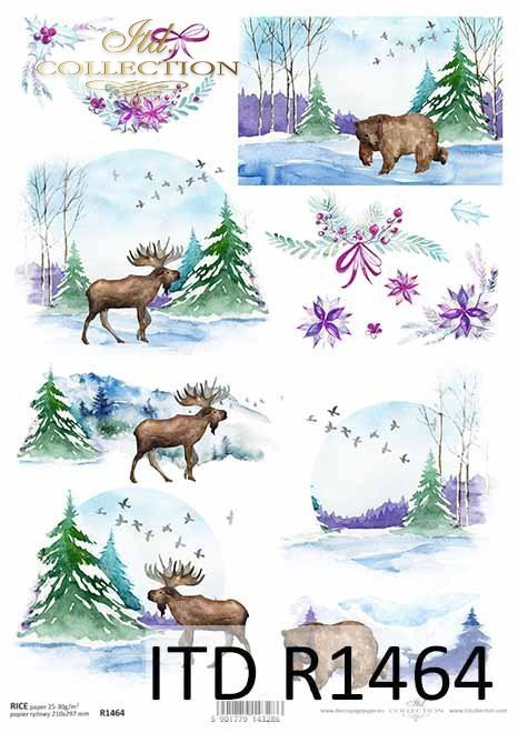 Boże Narodzenie, zimowe widoczki, zwierzęta*Christmas, winter views, animals