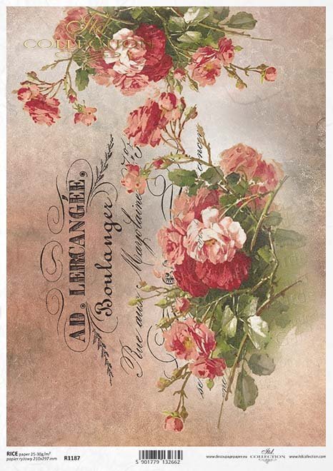 decoupage Papierblumen , Vintage, Untertitel*flores de papel decoupage, Vintage, subtítulos