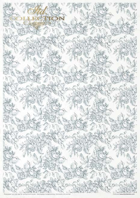 Zestaw kreatywny na papierze ryżowym - Shabby Chic - cztery kolory* Creative set on rice paper - Shabby Chic - four colors