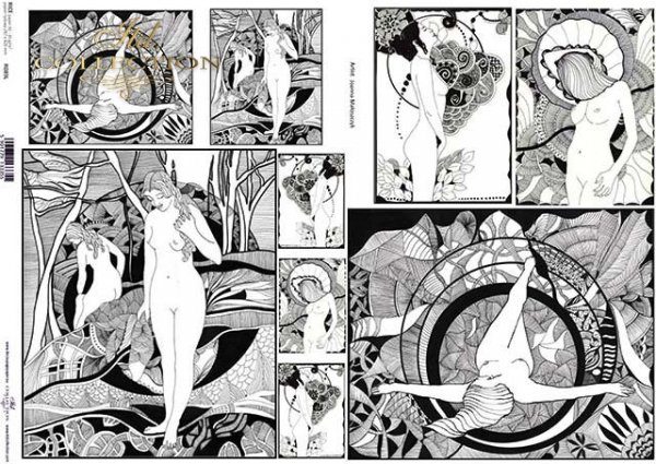Papier Decoupagepapier zeitgenössische Malerei*Бумага Декупаж современной живописи*Papel Decoupage pintura contemporánea