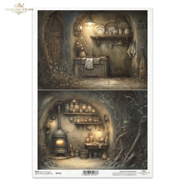 Mouse World - Interior -  Ilustracje,  świat myszek, przytulne wnętrza, bajkowe sceny, kominki, nory mysie, domki, wnętrza