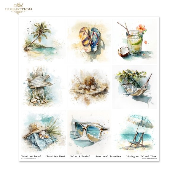 Papeles Scrapbooking SLS-111 Tropical Dreams vol. 2