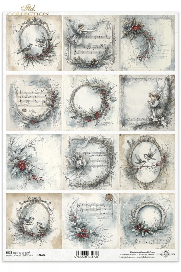 ptaszki, anioły, wianki, świąteczne dekoracje, nuty, napisy, vintage*birds, angels, garlands, Christmas decorations, notes, inscriptions, vintage*Vögel, Engel, Girlanden, Weihnachtsschmuck, Noten, Inschriften, Vintage*pájaros, ángeles, guirnaldas, adornos