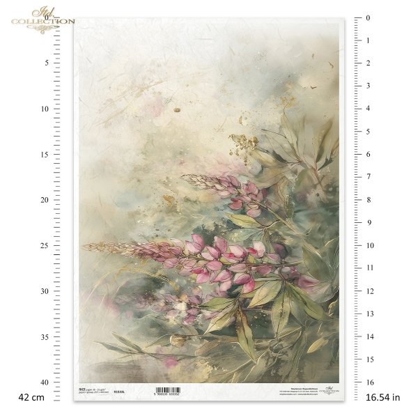 dekoracyjne wzory, motywy kwiatowe, bukiet kwiatów, Ogród Muz, Garden of Muses * Mulberry decoupage paper FPA1005, decorative patterns, floral motifs, bouquet of flowers, Garden of Muses *Seria Garden of Muses