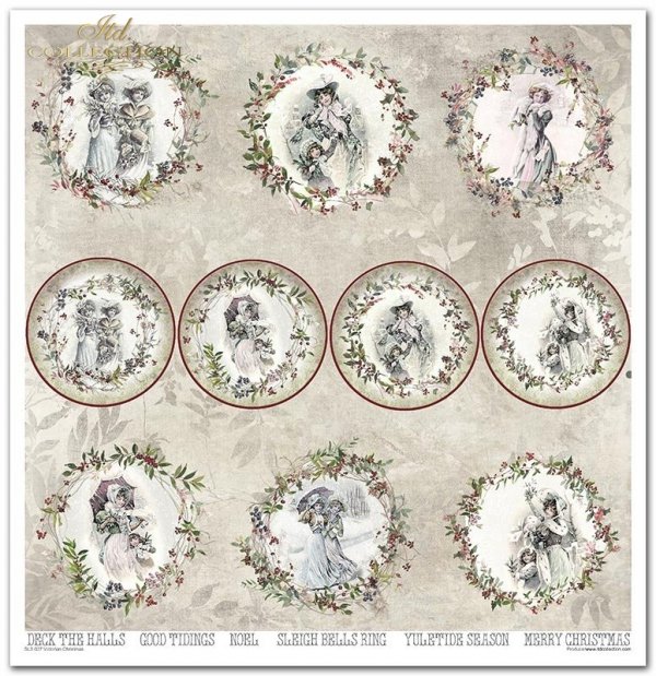 Papeles Scrapbooking SLS-037 ''Navidad victoriana''---- PRODUCTO DE PRECIO REDUCIDO