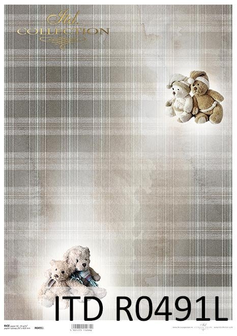 Fondo navideño, ositos de peluche, peluches, cuadros beige y marrón*Weihnachtshintergrund, Teddybären, Plüschspielwaren, beige und brauner Scheck