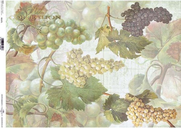 Decoupage de papel de frutas, uvas*Бумага декупаж фруктов, виноград*Papier decoupage Obst, Trauben