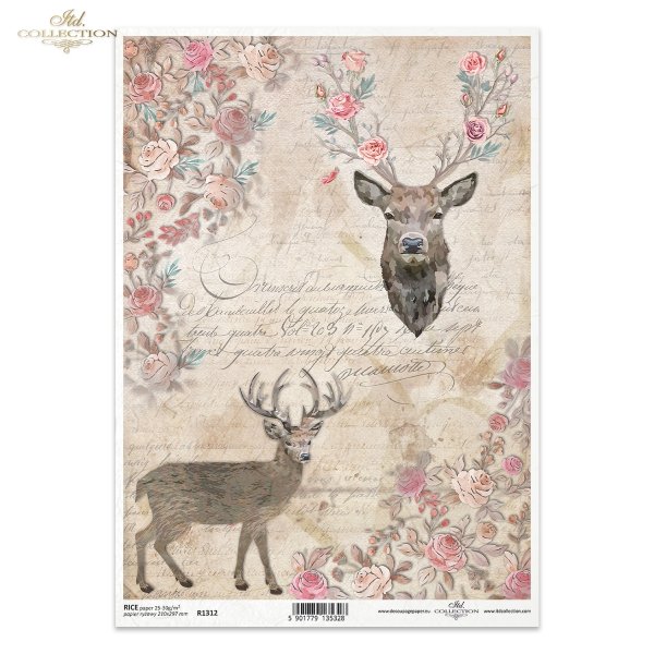 głowy jeleni, poroża, poroże jelenia, jeleń, jelenie, kwiaty, dzikie zwierzęta, myślistwo, łowiectwo, deer heads, deer antlers, stag, flowers, wild animals, hunting, Hirschköpfe, Geweihe, Hirschgeweihe, Hirsche