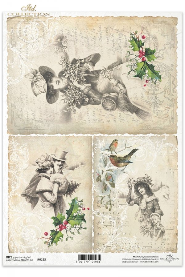 Boże Narodzenie, zima, Romantyczne, romantyzm, święta, retro, vintage, kobieta, dama, dziecko, ostrokrzew, R193, Christmas, winter, Romantic, romantic, retro, vintage, woman, lady, child, holly, Navidad