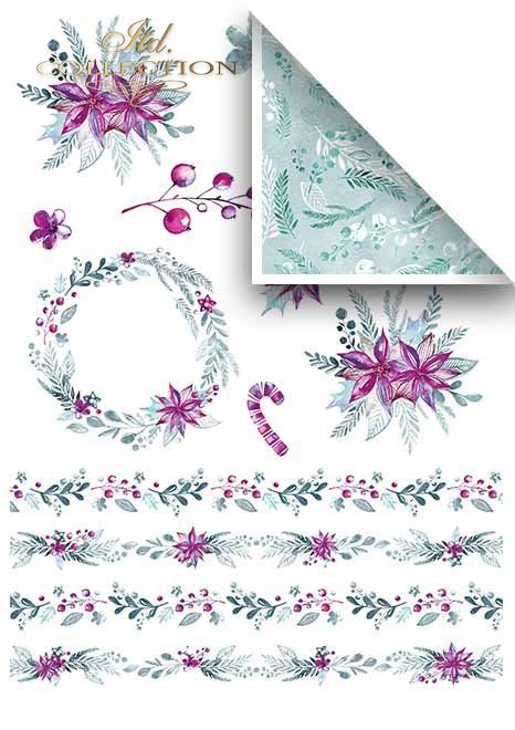 Papeles de scrapbooking en sets - Corona de Adviento*Скрапбукинг бумаги в наборах - Адвентовый венок