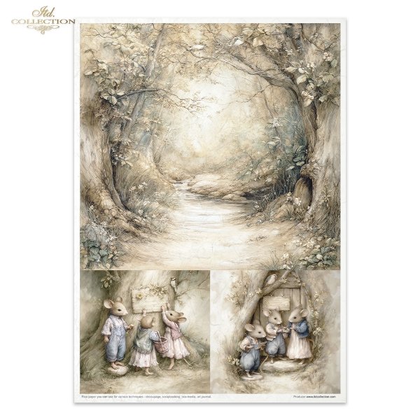 Mouse World - Spring Days - myszki, sielanka, akwarela, retro, las, natura* Mouse World - Spring Days - mice, idyll, watercolour, retro, forest, nature