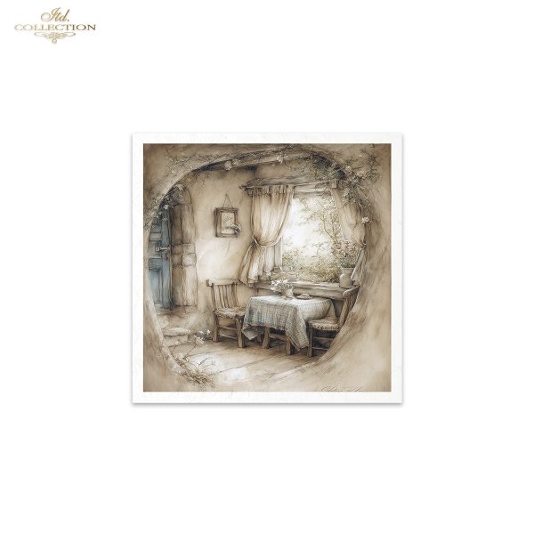 Myszki, sielanka, akwarela, retro, las, natura*Mice, idyll, watercolour, retro, forest, nature*Mäuse, Idylle, Aquarell, Retro, Wald, Natur*Ratones, idilio, acuarela, retro, bosque, naturaleza