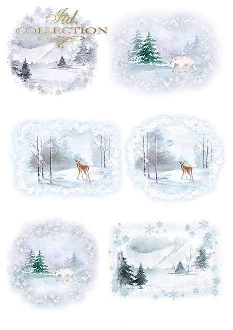 Papiery do scrapbookingu w zestawach - zima*Papers for scrapbooking in sets - winter