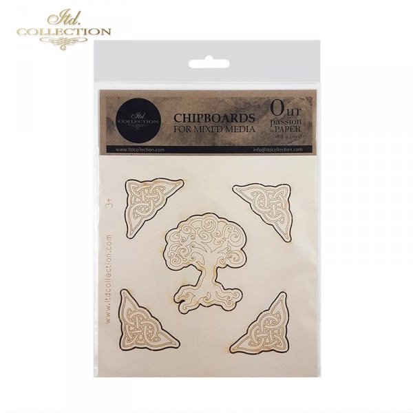 Tekturka do scrapbookingu, mix media, decoupage*symbole elfickie, ornamenty celtyckie