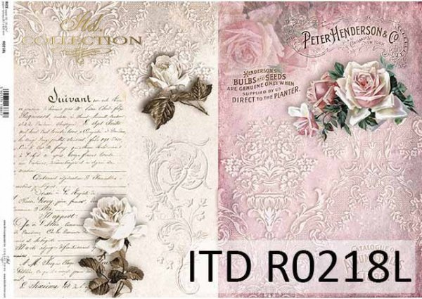Papier decoupage kwiaty, róże, dekory, napisy*Paper decoupage flowers, roses, decors, inscriptions