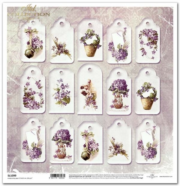 Seria Flower Post - Violet, kwiatowa poczta - fiołek, fiołki, kwiaty, bukiet kwiatów, tagi*violets, flowers, flower bouquet, tags*Veilchen, Blumen, Blumenstrauß, tags*violetas, flores, ramo de flores