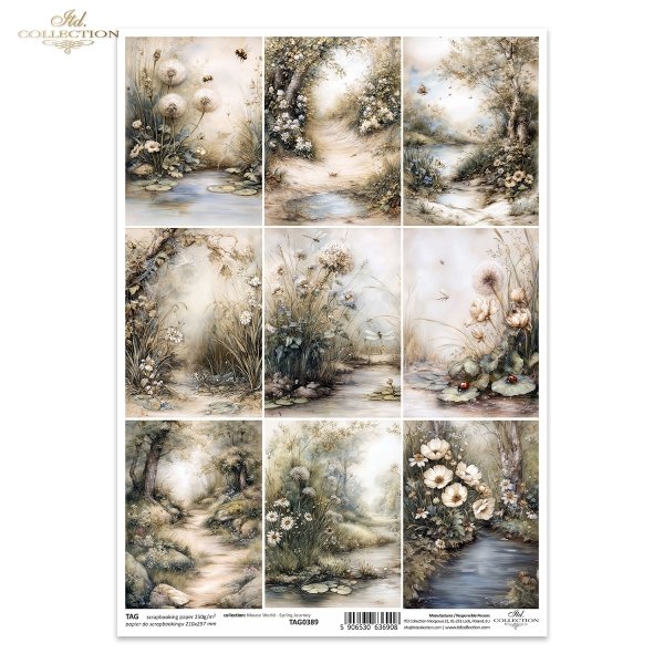 Sielanka, akwarela, natura, las, łąka, kwiaty polne*Idyllic, watercolor, nature, forest, meadow, wildflowers