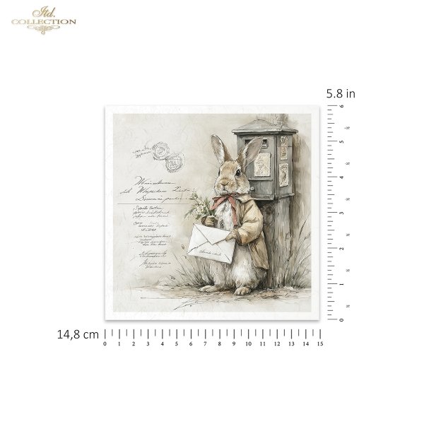 Wielkanocne zające, retro poczta, listy, akwarela, styl vintage, rustykalne ilustracje, antropomorficzne króliki, wiktoriański klimat*Easter bunnies, retro post, letters, watercolor, vintage style, rustic illustrations, anthropomorphic rabbits, Victorian 