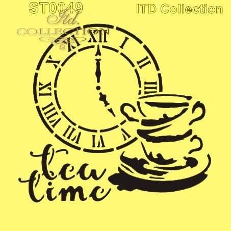 ST0049 - tea time, filizanki do herbaty, zegar