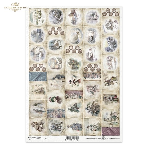 vintage, retro, kalendarz adwentowy, adwent, zima, postacie, kobieta, kobieta, mężczyzna, mężczyźni, cyfry, liczby, zimowe widoczki, domki, advent calendar, advent, winter, characters, woman, male, men, figures, numbers, winter views, houses