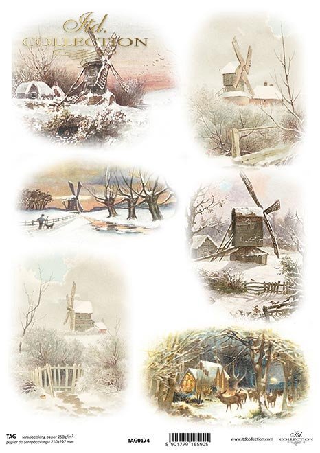 zimowe widoczki, motywy zimowe, wiatraki*winter views, winter motifs, windmills*Winteransichten, Wintermotive, Windmühlen*vistas invernales, motivos invernales, molinos de viento