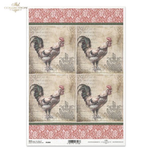 Wielkanoc, retro, vintage, kogut, kogucik, ornament, Easter, rooster, Ostern, Hahn, Pascua, gallo, adorno 