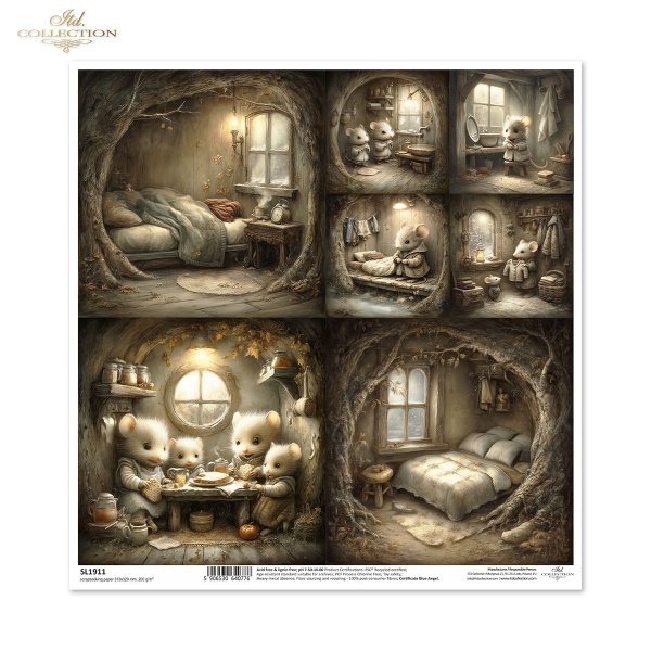 myszki, sielanka, retro, vintage, las, natura, ilustracje, urocze zwierzęta, bajkowe postacie, przytulne wnętrza, życie myszy*Mouse illustrations, mouse world, cozy interiors, fairy tale scenes, fireplaces, mouse burrows, houses, interiors, mouse life 