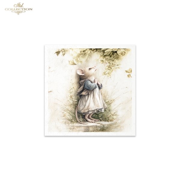 Myszki, sielanka, akwarela, retro, las, natura*Mice, idyll, watercolour, retro, forest, nature*Mäuse, Idylle, Aquarell, Retro, Wald, Natur*Ratones, idilio, acuarela, retro, bosque, naturaleza