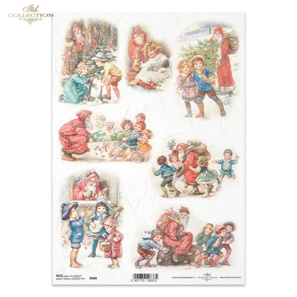 motywy świąteczne, Boże Narodzenie, zima, dziecko, dzieci, Mikołaj, prezenty, choinka, gwiazdka, zabawa, retro, vintage, R998, Christmas theme, Christmas, winter, child, children, Santa Claus, presents, Christmas tree, star, fun, retro, vintage, Weihnacht