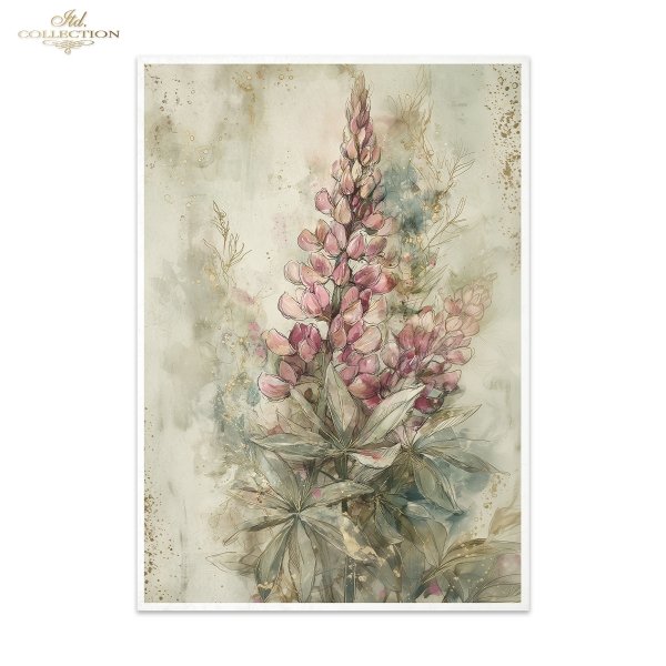 Papier decoupage morwowy FPA3018, dekoracyjne wzory, motywy kwiatowe, bukiet kwiatów, Ogród Muz, Garden of Muses * Mulberry decoupage paper FPA3018, decorative patterns, floral motifs, bouquet of flowers, Garden of Muses *Seria Garden of Muses