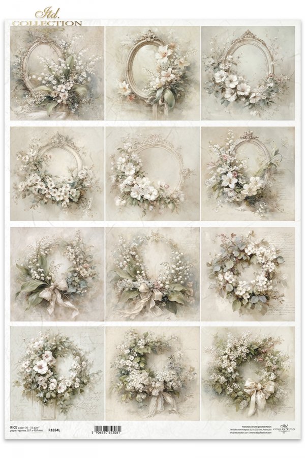 kwiaty, ramy, styl vintage, pastele, elegancja, dekoracja, delikatność, akwarela, botanika, estetyka shabby chic, wianki, zima