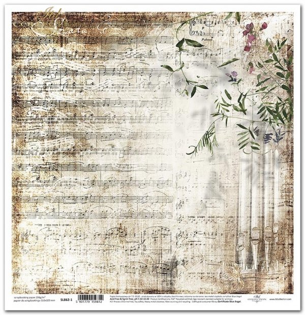 Seria - Sekrety starego pamiętnika -  nuty, tapeta, organy, retro * Series - Secrets of the old diary - sheet music, wallpaper, organ, retro