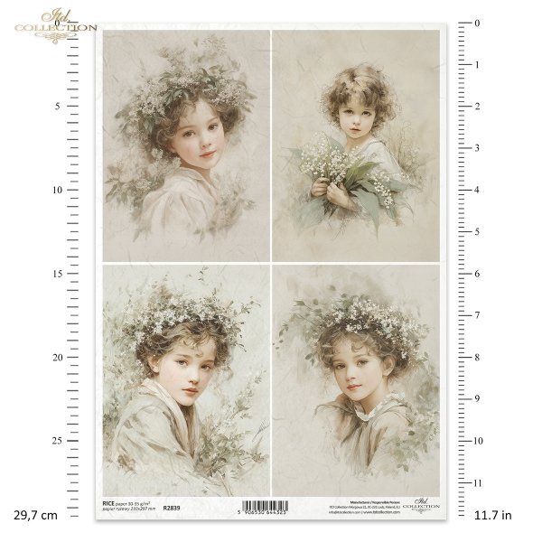 portret, dziewczynka, vintage, akwarela, kwiaty, konwalie, wianek, sepia, retro*portrait, girl, vintage, watercolor, flowers, lilies of the valley, wreath, sepia, retro