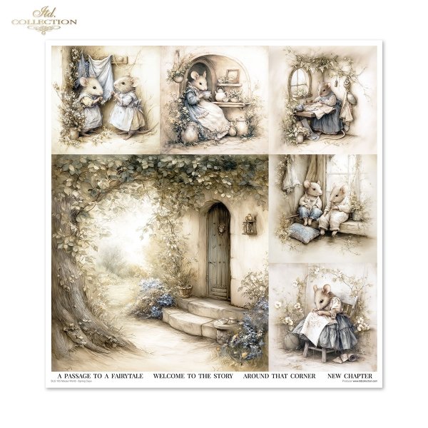 Myszki, sielanka, akwarela, retro, las, natura*Mice, idyll, watercolour, retro, forest, nature*Mäuse, Idylle, Aquarell, Retro, Wald, Natur*Ratones, idilio, acuarela, retro, bosque, naturaleza