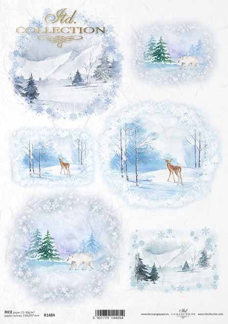 vistas de invierno, montañas, ciervos, oso*Winteransichten, Berge, Hirsch, Bär*зимние виды, горы, олень, медведь