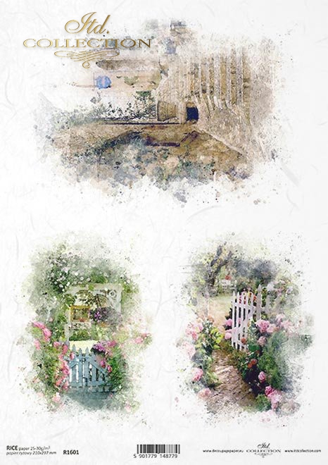 Acuarelas, jardines románticos, vistas idílicas. * Aquarelle, romantische Gärten, idyllische Ausblicke * Акварели, романтические сады, идиллические виды