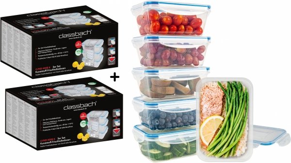 Pojemniki do przechowywania żywności 6x 1000 ml Classbach C-FHD 4023 K
